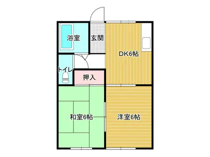 ハイツ三共III(2DK/1階)の間取り写真