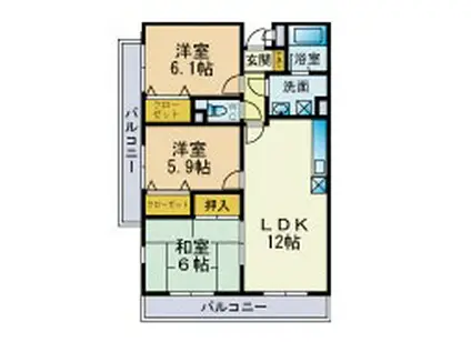 ファミール春日II(3LDK/2階)の間取り写真