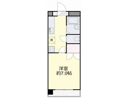 コスモクィーン矢坂I(1K/3階)の間取り写真