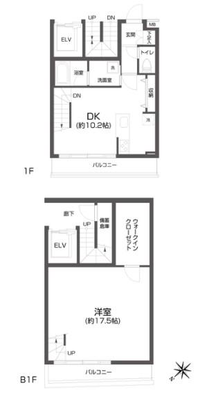 PASEO中目黒 パセオ中目黒(1LDK/B1階)の間取り写真