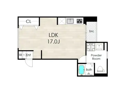 HALEKAILA(ワンルーム/3階)の間取り写真