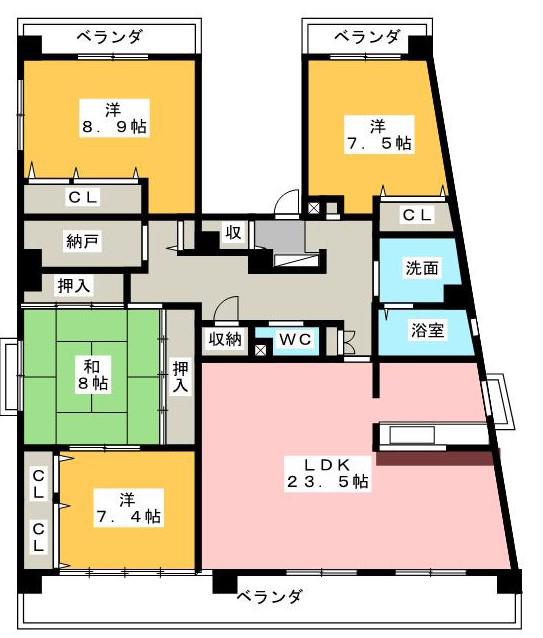 ジョイフルMII(4SLDK/4階)の間取り写真