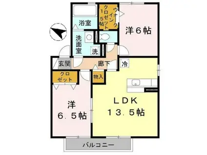 ノモス榮 B棟(2LDK/2階)の間取り写真