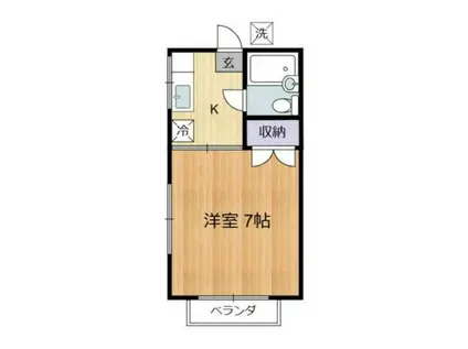 第1コーポフタバ(1K/2階)の間取り写真