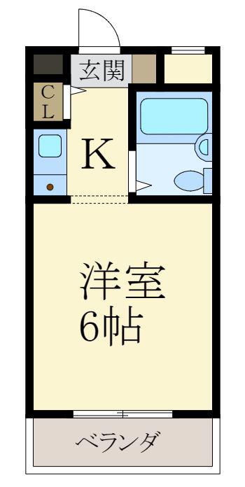 ソレール丸橋(1K/1階)の間取り写真