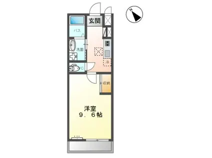 土浦市真鍋 (1K/2階)の間取り写真