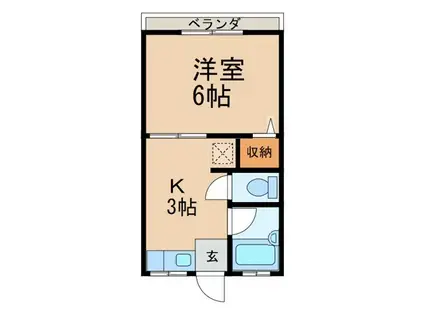 宮脇マンション(1K/2階)の間取り写真