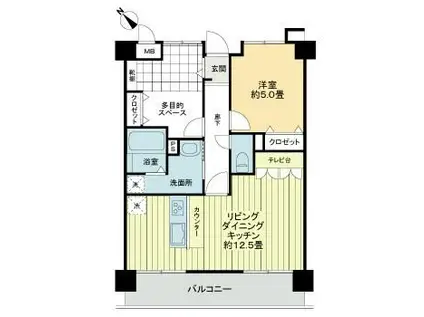 ダイアパレスアクティブスクエア高松西(1LDK/3階)の間取り写真