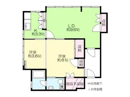 木原山ロッヂ(2LDK/1階)の間取り写真