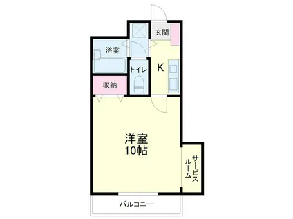 アビタシオン(1K/1階)の間取り写真