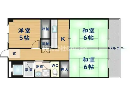 エステマール弥刀(3K/8階)の間取り写真