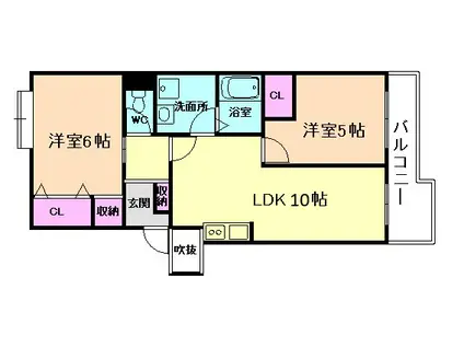 キャピタルハウス(2LDK/2階)の間取り写真