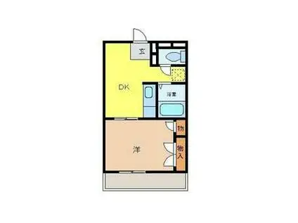 南海本線 泉大津駅 徒歩7分 2階建 築28年(1DK/1階)の間取り写真