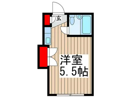 シャローム(ワンルーム/2階)の間取り写真