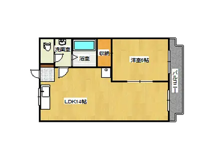 竜の口ハイツ(1LDK/2階)の間取り写真