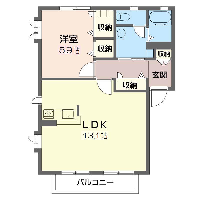 フレグランスE・III(1LDK/1階)の間取り写真
