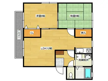 アブニール洋光台(2LDK/2階)の間取り写真