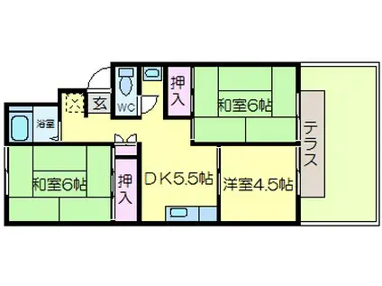 メゾンフランソワ(3DK/1階)の間取り写真