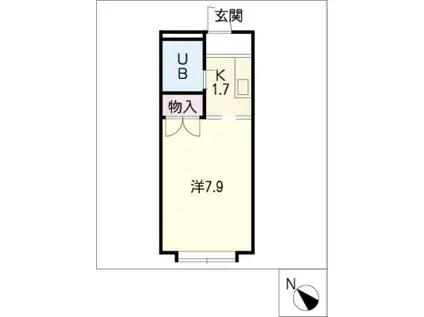 ビレッジ藤井(1K/2階)の間取り写真