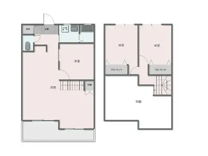 Nビル(3LDK/2階)の間取り写真