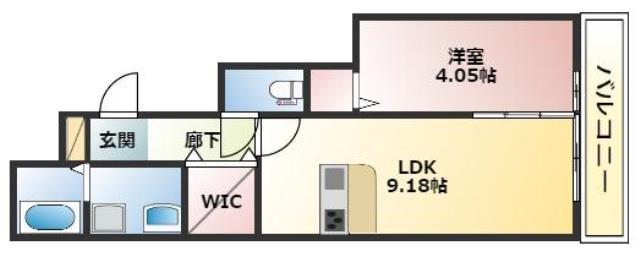 アイリープラザ上ノ丸(1LDK/3階)の間取り写真