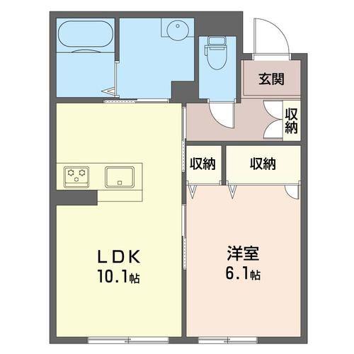 ルーシーエメラルド(1LDK/2階)の間取り写真