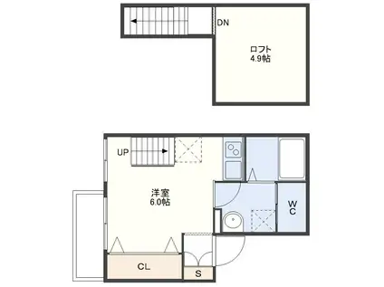 ラフィーネTATEIWA(ワンルーム/2階)の間取り写真