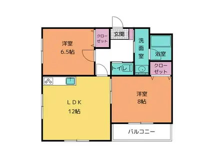 メゾンコリーヌ(2LDK/2階)の間取り写真