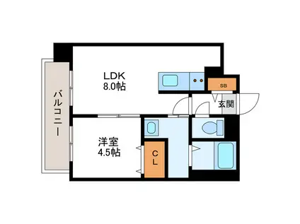 PRIME URBAN北11条 プライムアーバン北11条(1LDK/10階)の間取り写真