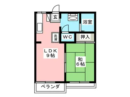 塚本ハウス(1LDK/1階)の間取り写真