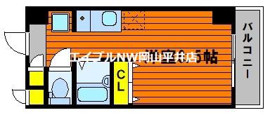 GV備岡(ワンルーム/6階)の間取り写真