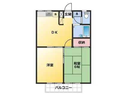エステートピア サイド(2DK/1階)の間取り写真