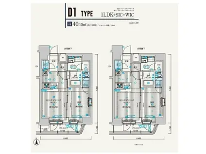 メインステージ元浅草III(1LDK/7階)の間取り写真