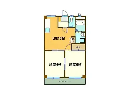 ハウスオブサンタ(2LDK/2階)の間取り写真