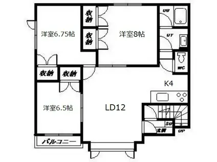 イースト8.1(3LDK/2階)の間取り写真