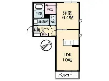シャーメゾンYAMATO(1LDK/2階)の間取り写真