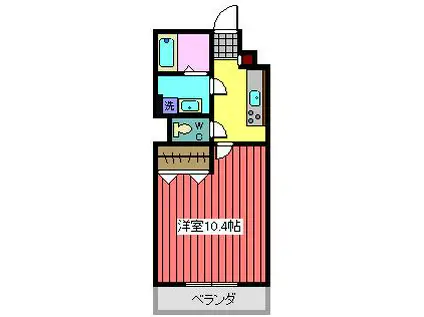 マイトカジヤ(1K/3階)の間取り写真