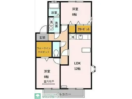 アーバンヒルズII(2LDK/2階)の間取り写真