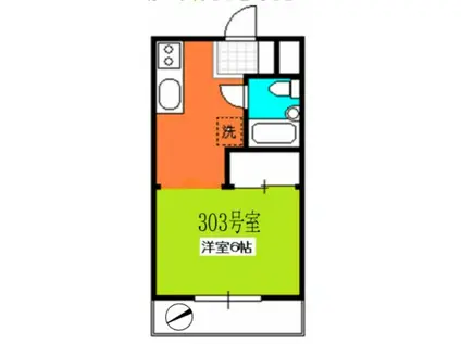 スリーハイツ(ワンルーム/3階)の間取り写真