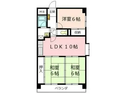メゾン萩野(3LDK/8階)の間取り写真