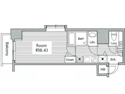 グランド・ガーラ西麻布(1K/7階)の間取り写真