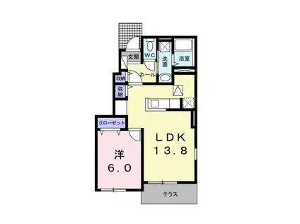 プチ グランII(1LDK/1階)の間取り写真