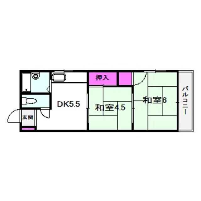 メゾン和光(2DK/4階)の間取り写真