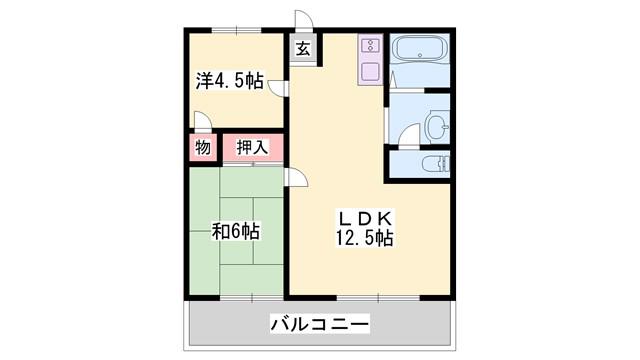 ハイツサンウォード(2LDK/2階)の間取り写真