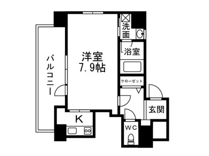 キャピトル安堂寺(1K/6階)の間取り写真