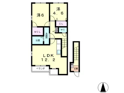 サニーコート花しょうぶ(2LDK/2階)の間取り写真