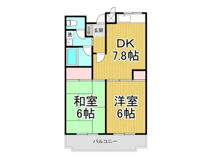 メゾンアムール(2DK/3階)の間取り写真