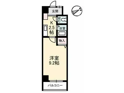 エスペランサNSコート(1K/4階)の間取り写真