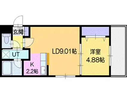 癒禅32(1LDK/3階)の間取り写真