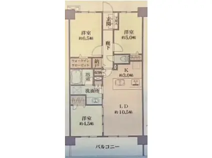 パレステージ大森(3LDK/5階)の間取り写真
